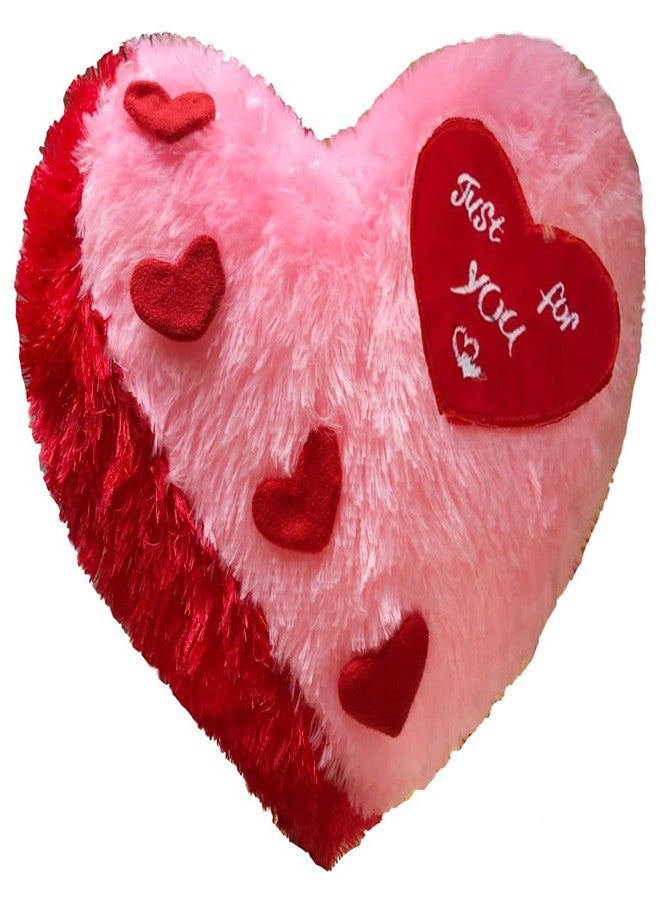 PICKKART Love Heart Shape Soft Plush (Just for You) Pillow, Gift for Valentine Day Someone Special, Size : 37 cm X 30 cm (Pink) - Image 4